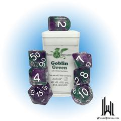 SET OF 7 DICE: DIFFUSION GOBLIN GREEN - ARCH D4